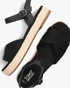 zwarte toms platte sandalen abby
