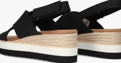 zwarte toms platte sandalen diana crossover