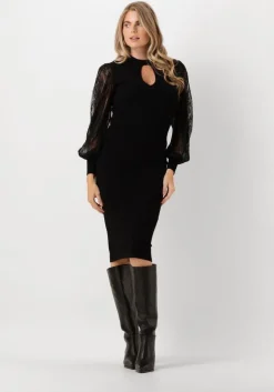 zwarte twinset milano midi jurk 242tt3160