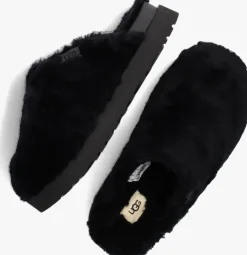 zwarte ugg pantoffels w fuzz sugar slide
