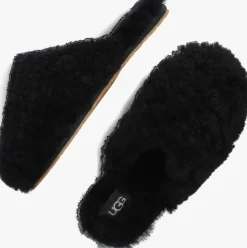 zwarte ugg pantoffels w maxi curly slide