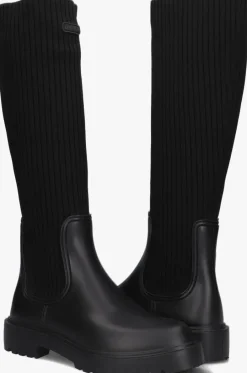 zwarte unisa hoge laarzen falerce