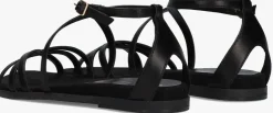 zwarte unisa platte sandalen carcer