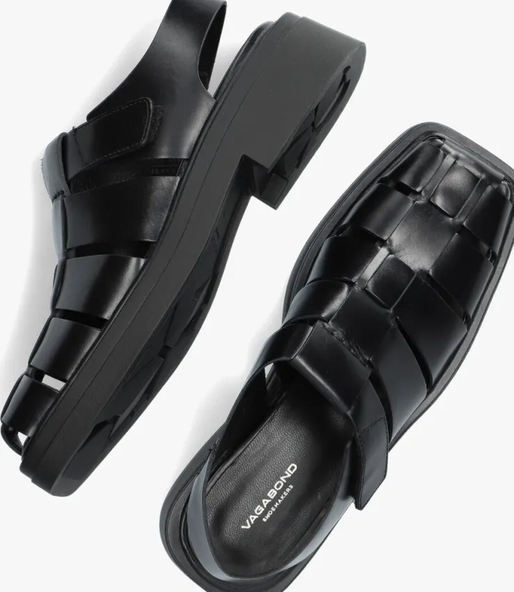 zwarte vagabond shoemakers platte sandalen eyra 301