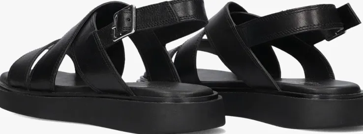 zwarte vagabond shoemakers platte sandalen connie 401