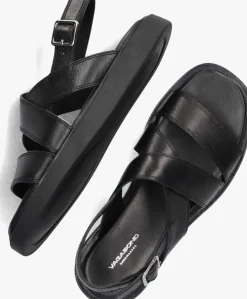 zwarte vagabond shoemakers platte sandalen connie 401