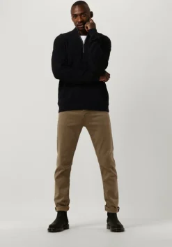 zwarte vanguard trui half zip collar cotton mouline