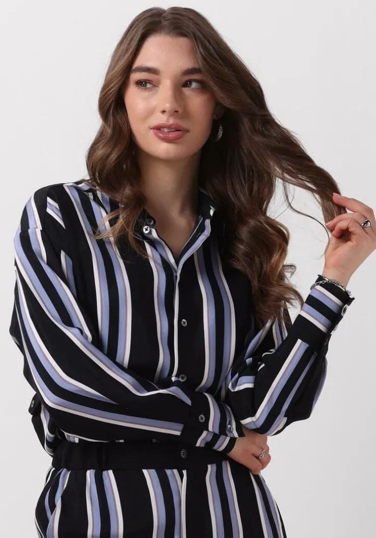 zwarte vanilia blouses blouse striped fit adjustable