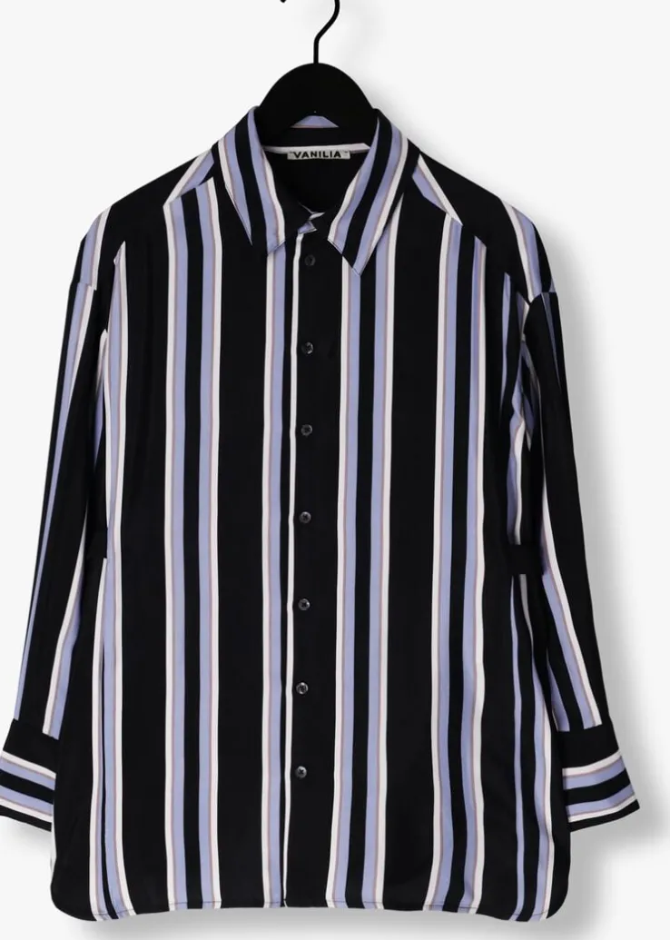 zwarte vanilia blouses blouse striped fit adjustable