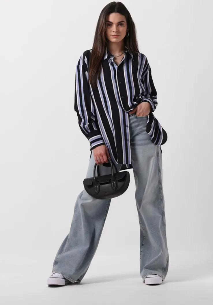 zwarte vanilia blouses blouse striped fit adjustable