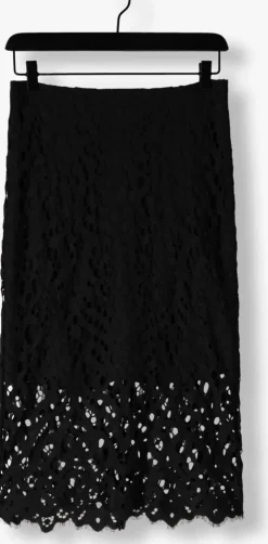 zwarte vanilia midirok lace pencil skirt
