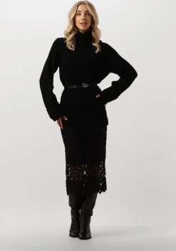 zwarte vanilia midirok lace pencil skirt