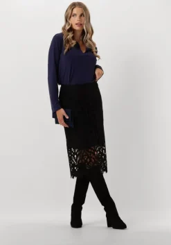 zwarte vanilia midirok lace pencil skirt