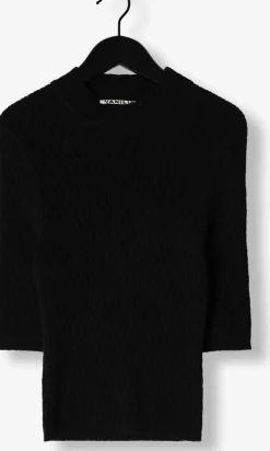 zwarte vanilia trui top rib stitch