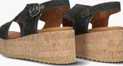 zwarte via vai sandalen met hak sissel capri