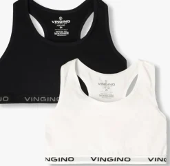 zwarte vingino bh's girls racer (2-pack)