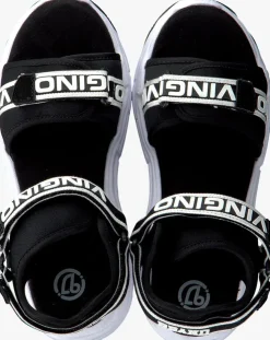 zwarte vingino platte sandalen veras