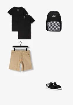 zwarte vingino t-shirt boys t-shirt v-neck (2-pack)