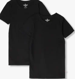 zwarte vingino t-shirt boys t-shirt round neck (2-pack)