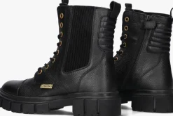 zwarte vingino veterboots sienna