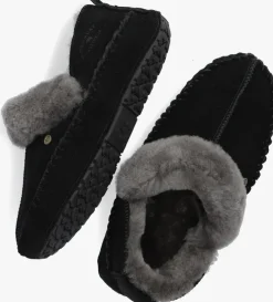 zwarte warmbat pantoffels barrine