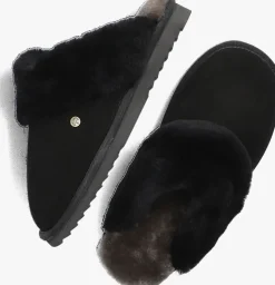 zwarte warmbat pantoffels flurry