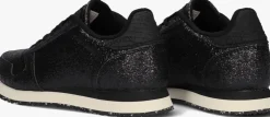 zwarte woden lage sneakers ydun icon glitter