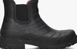 zwarte woden regenlaarzen liv croco waterproof