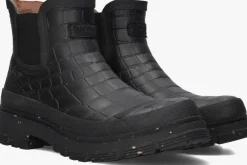 zwarte woden regenlaarzen liv croco waterproof