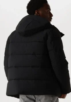 zwarte woodbird gewatteerde jas wbjoseph tech jacket