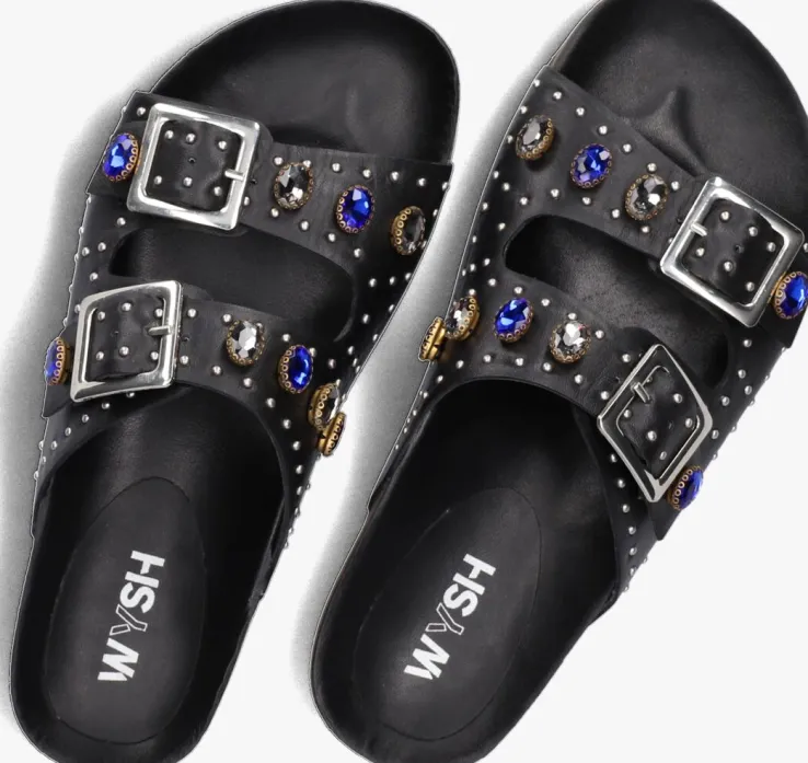 zwarte wysh slippers josephine