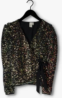zwarte y.a.s. blouses yassiglo ls wrap top