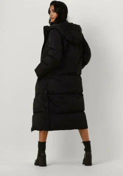zwarte y.a.s. gewatteerde jas yasirima ls long down coat s. noos