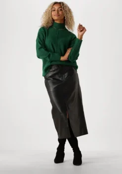 zwarte y.a.s. maxirok yasmina hw leather long skirt