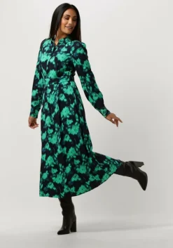 zwarte y.a.s. midi jurk yasflair ls long shirt dress s.