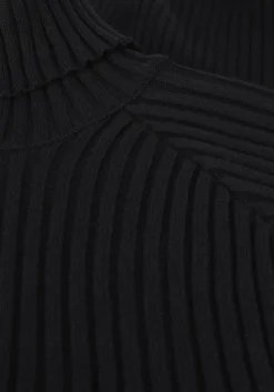zwarte y.a.s. midi jurk yasmavi knit midi rollneck dress
