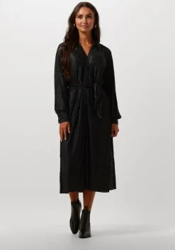 zwarte y.a.s. midi jurk yasomira ls midi dress