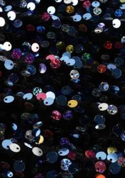 zwarte y.a.s. mini jurk yaskillo sequin ls wrap dress