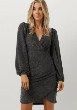 zwarte y.a.s. mini jurk yastikka ls glitter dress