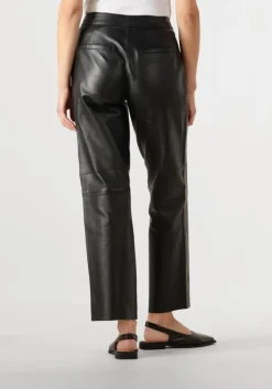 zwarte y.a.s. pantalon yasline hmw leather pant