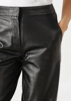 zwarte y.a.s. pantalon yasline hmw leather pant