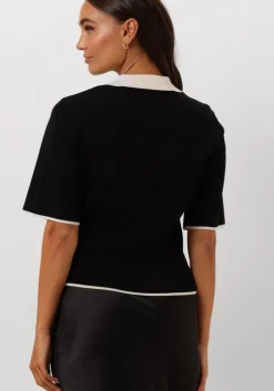 zwarte y.a.s. top yasmille ss knit pullover