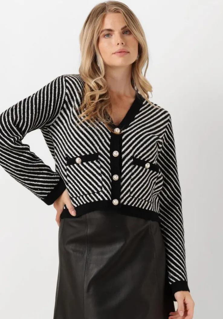 zwarte y.a.s. vest yascharla ls sequin knit cardigan