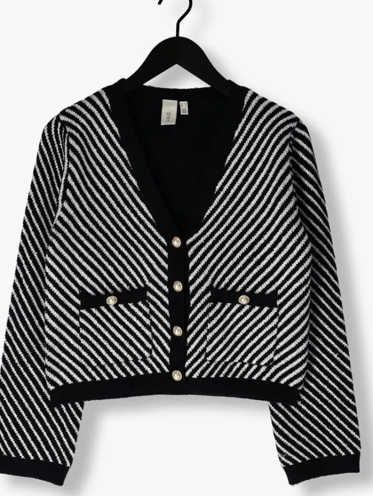 zwarte y.a.s. vest yascharla ls sequin knit cardigan